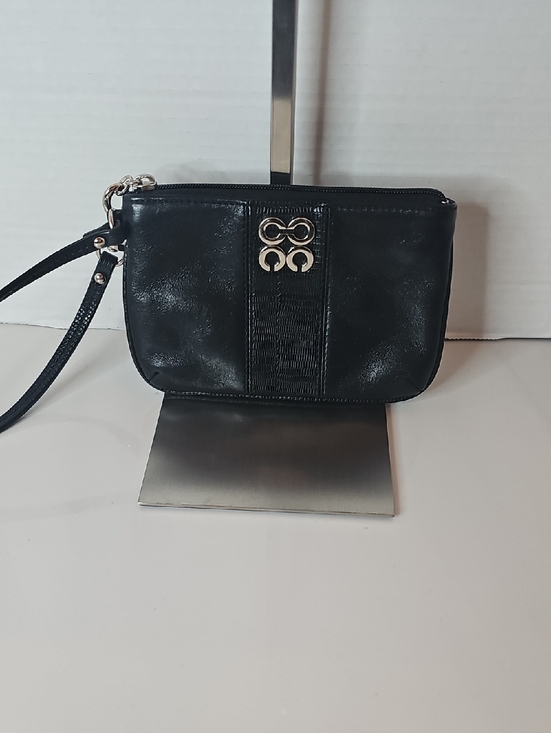 Coach Handbags - Coach Black Leather Wristlet Clutch with Silver Hardware